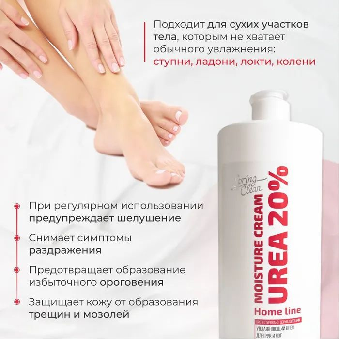 Крем для рук, ног и тела с мочевиной 20% увлажняющий. Смягчающий и ...