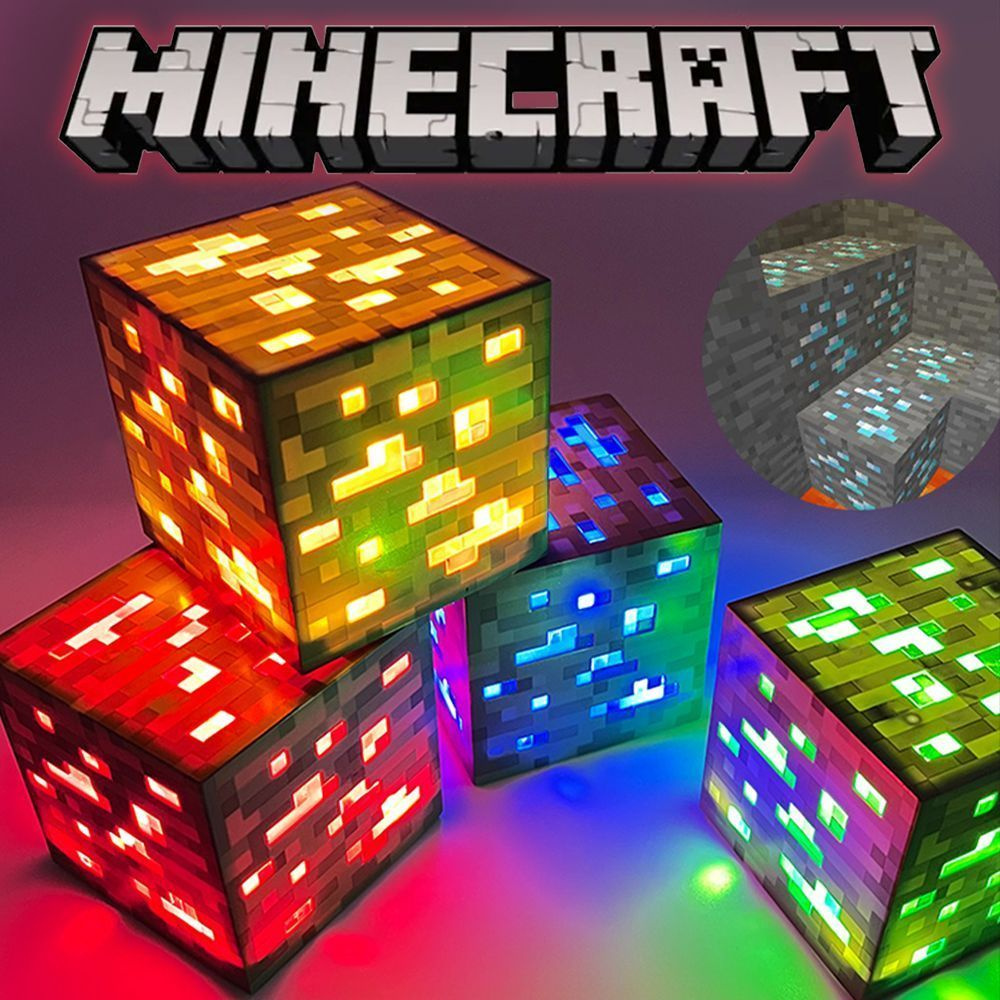 Купить Детский ночник золотая руда Майнкрафт - Лампа Minecraft ...