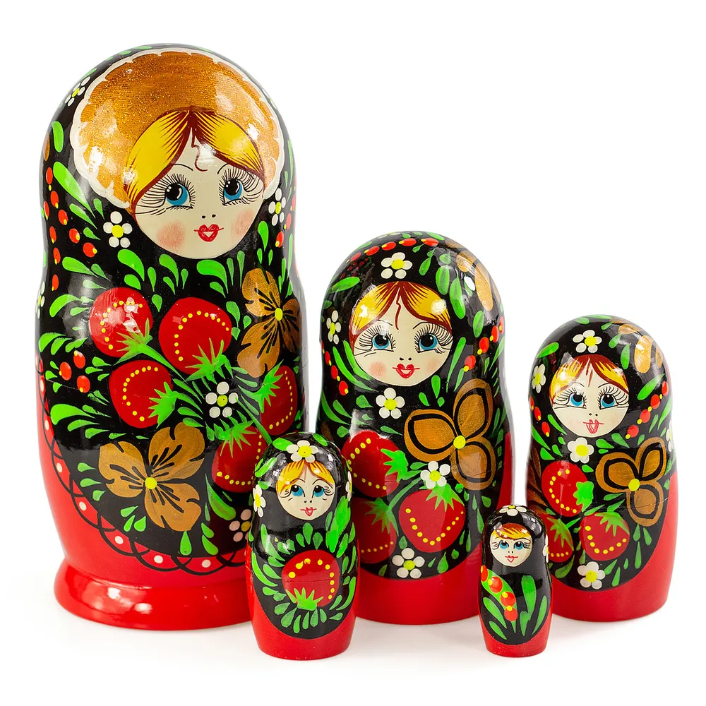 Ажна Матрешка деревянная 5 мест 18,5 см сувенир, вариант