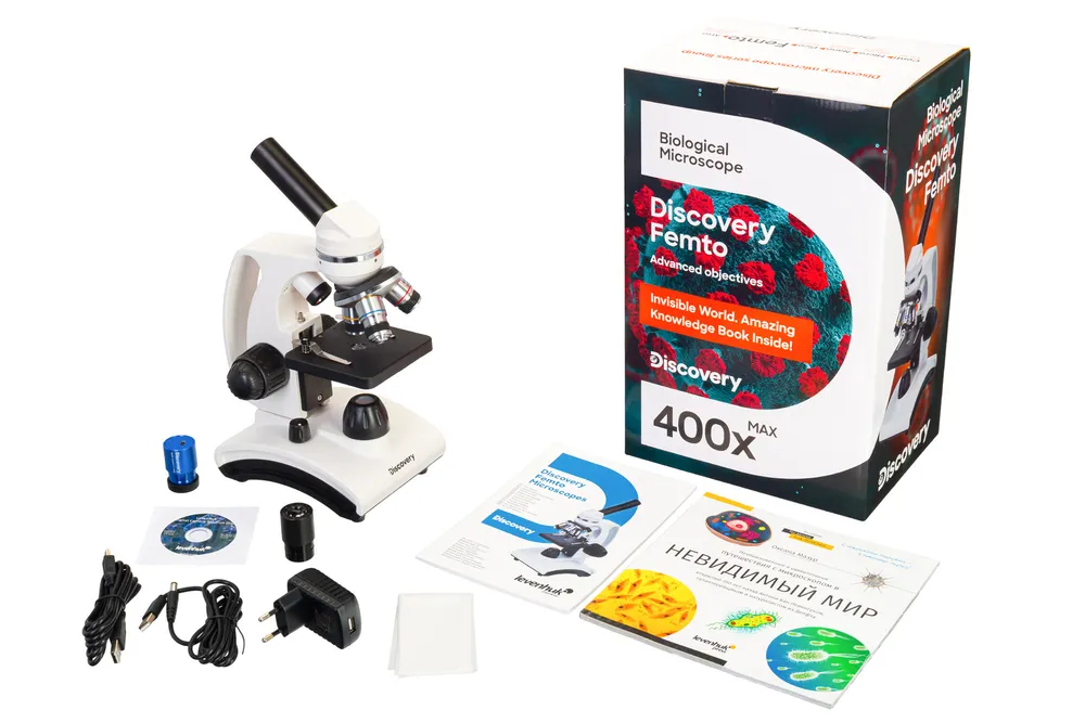 Микроскоп цифровой Levenhuk Discovery Femto Polar с книгой, вариант, фото 2