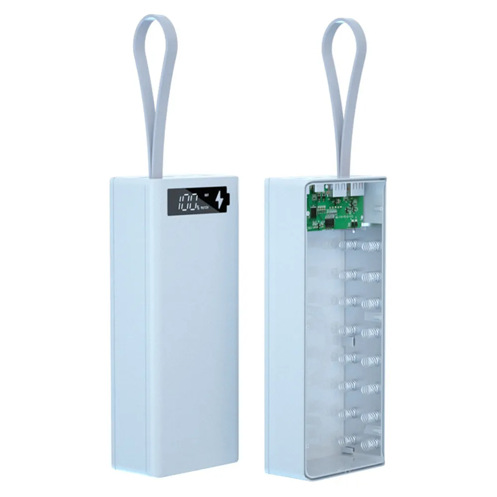 Блок питания Power Bank Зарядное устройство без аккумулятора Съемный ЖК-дисплей 16X18650 Корпус Shell, черный, 16x18650, фото 2