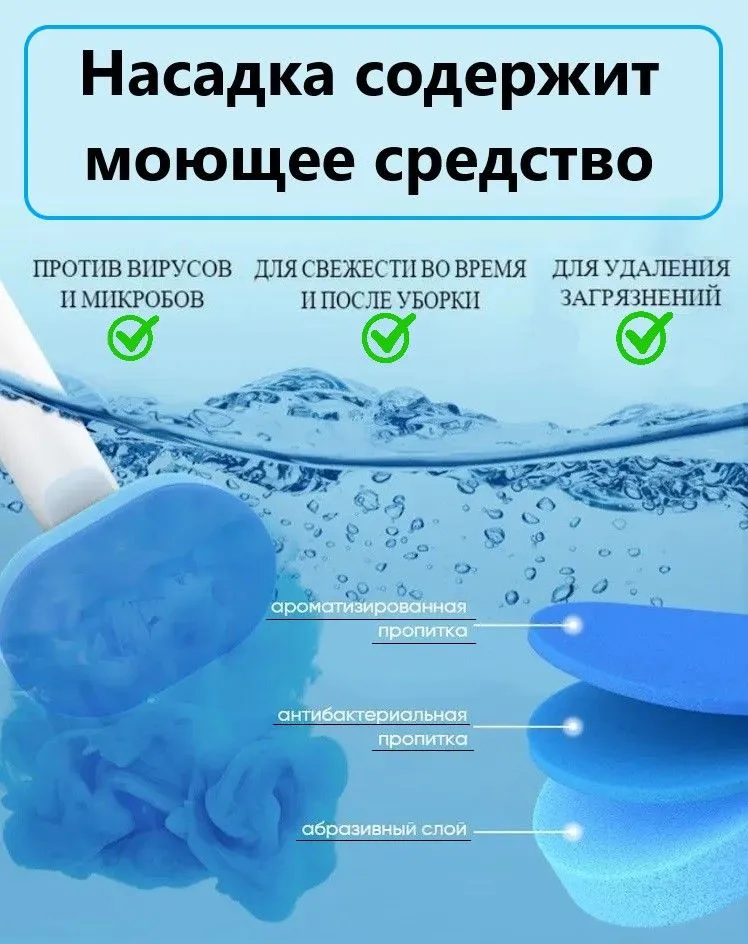 Сменные насадки для бесконтактного ершика / с чистящим средством для мытья туалета и ванной комплект из 36 штук, вариант, фото 3