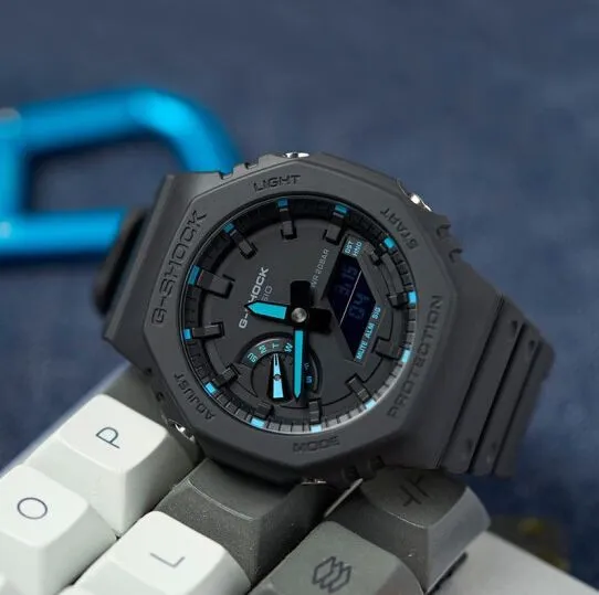 Russia Часы наручные Кварцевые Часы наручные мужские японские Casio G-Shock GA-2100-1A2 электронные часы кварцевые Касио Джи-Шок водонепроницаемые для дайвинга, противоударные, многофункциональные с будильником, с гарантией., вариант, фото 5