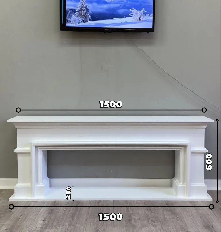 Kamin_decor_msk Портал каминный Лео 60х150х25, белый, 60x150x25, фото 2
