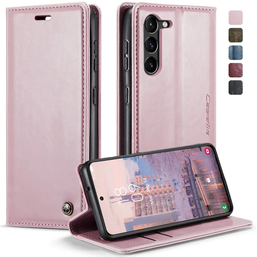 Caseme Кожаный книжка чехол для Samsung Galaxy S23 Plus 6,6 дюйма с визитницей из экокожи, вариант