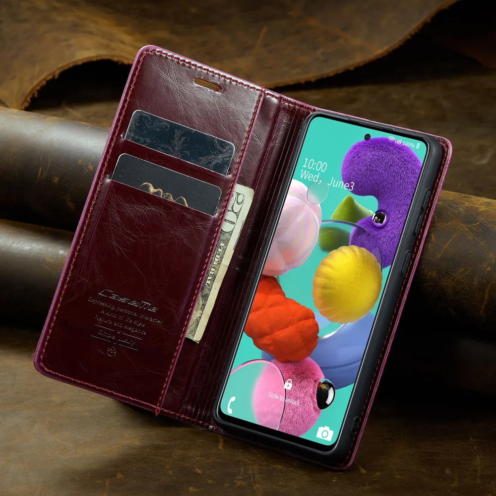 Caseme Кожаный книжка чехол для Samsung Galaxy A51 4G / M40S / Самсунг A51 4G с визитницей из экокожи, 4 г, 4 г, фото 5