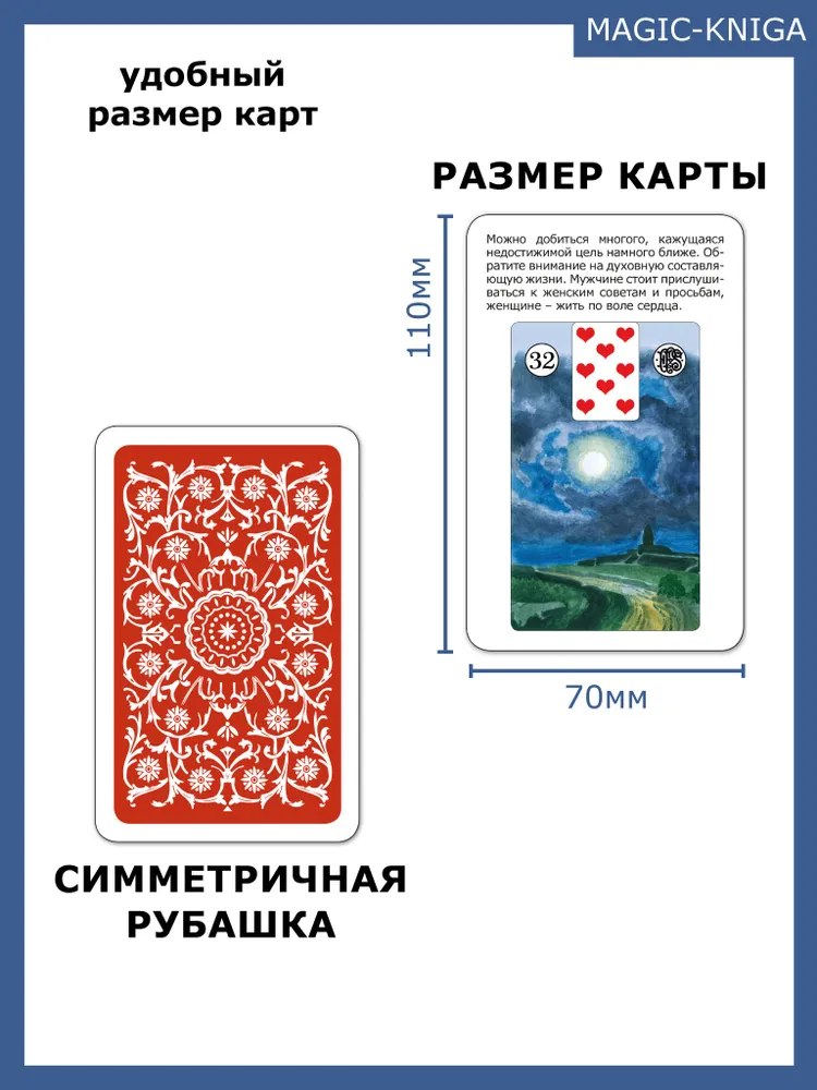 Гадальные карты оракул Просто Ленорман Ответ сразу колода (36 карт) начинающим для гадания, вариант, фото 4