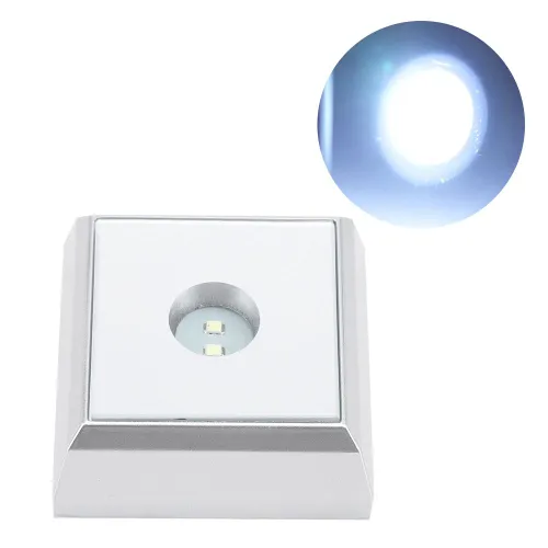 Подставка для статуэток, светодиодная, квадратная, основание для кристальных и акриловых фигурок, с