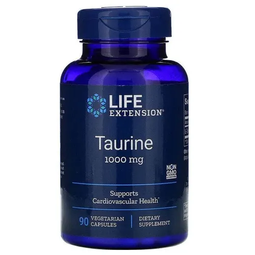 БАД к пище Taurine 1000 mg Life Extension / Таурин 1000 мг, капсулы по 1222 мг, №90