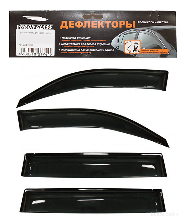 Дефлекторы окон VORON GLASS SAMURAI TOYOTA COROLLA 2013 -н.в/СЕДАН/накл/скотч/неломающиеся