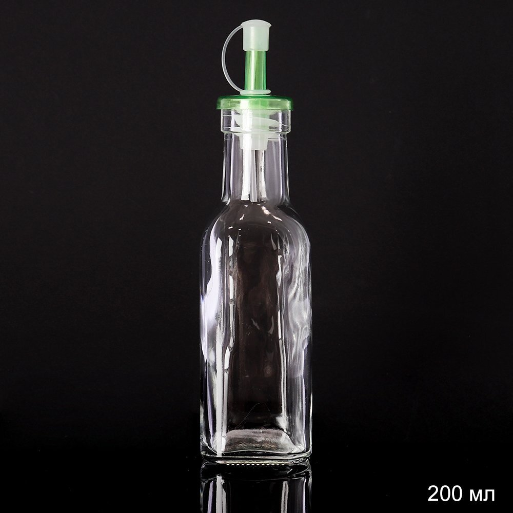 Бутылка для масла, соуса, 200мл, зеленый носик, FY-9