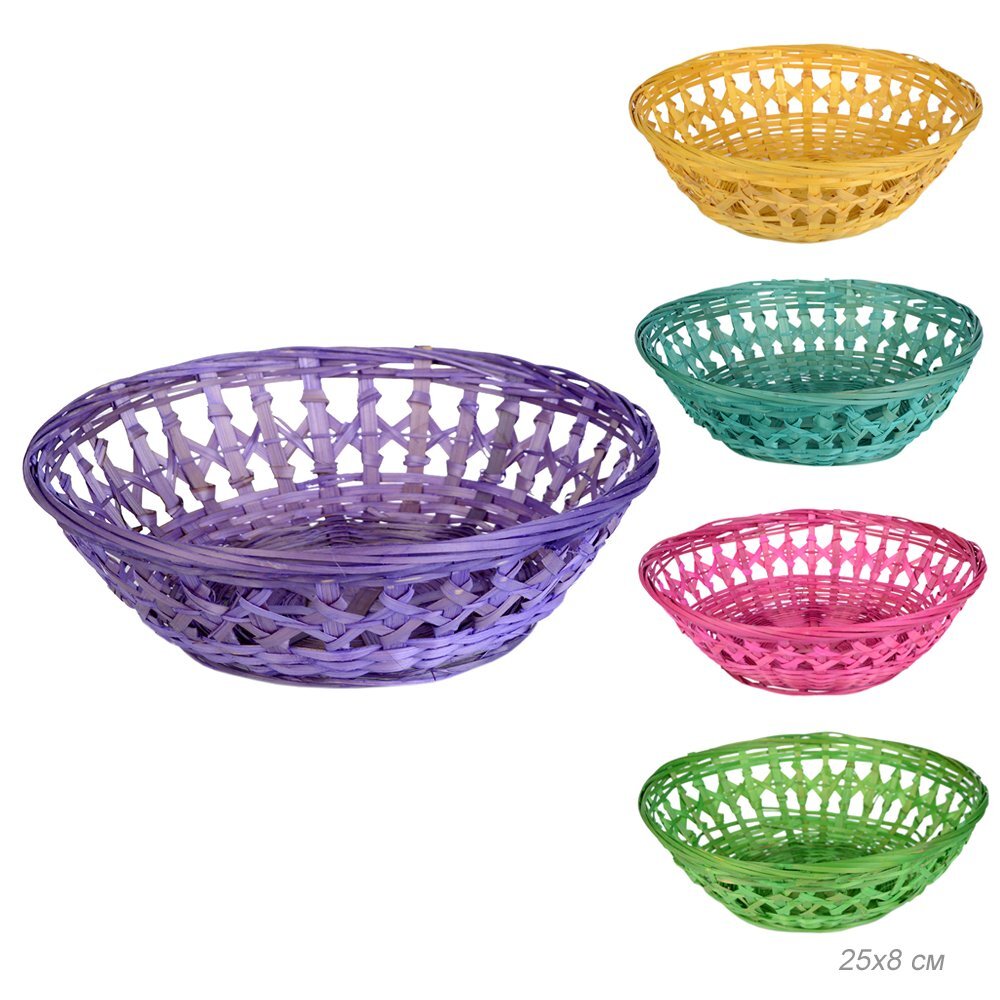 Корзина из лозы, бирюзовый, 25х8 см Корзина из лозы, бирюзовый, 25х8 см