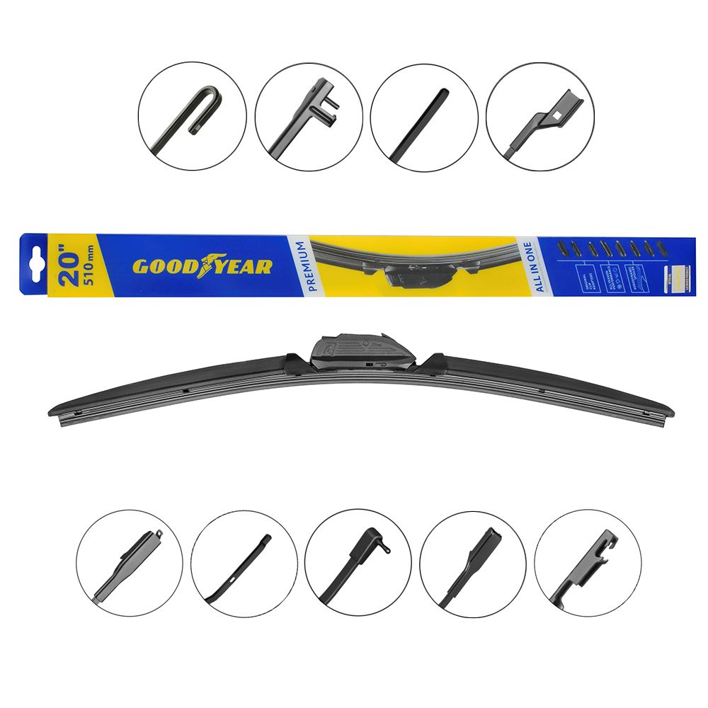 Щетка стеклоочистителя бескаркасная 510 мм (20") PREMIUM всесезонная (Goodyear)