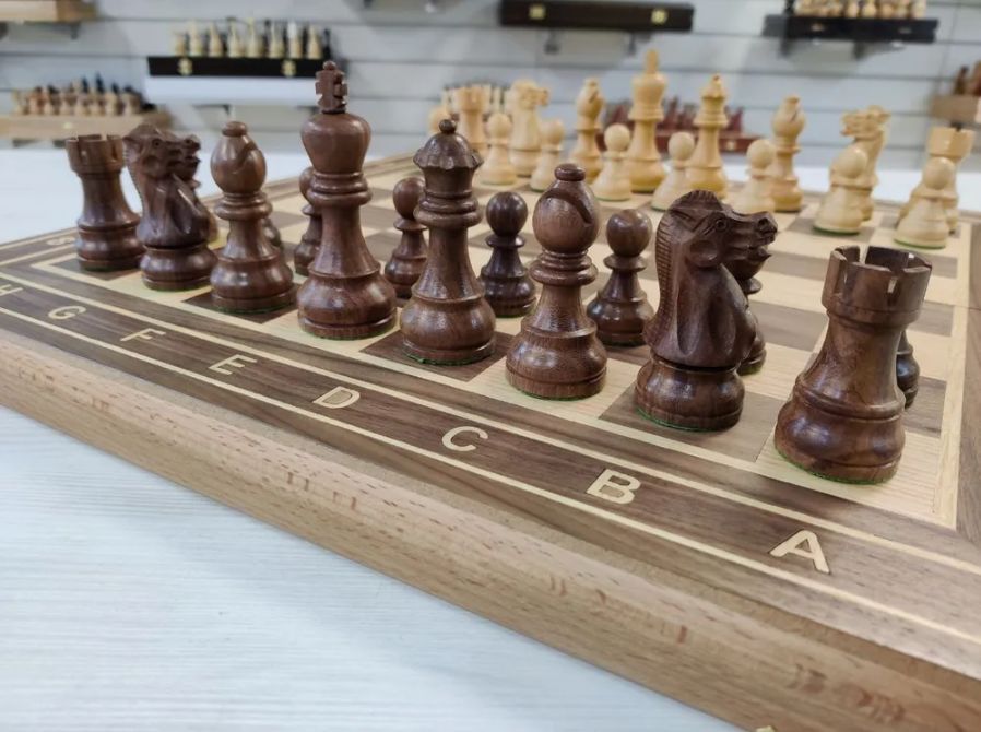 Шахматы профессиональные с утяжеленными фигурами Эндшпиль из самшита и ...