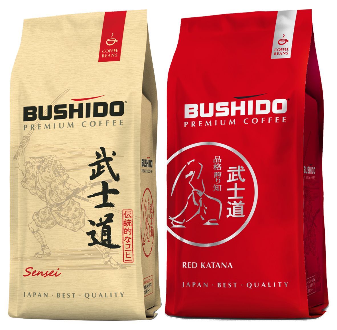 Кофе в зернах Bushido набор (Sensei + Red Katana), 227 х 2шт