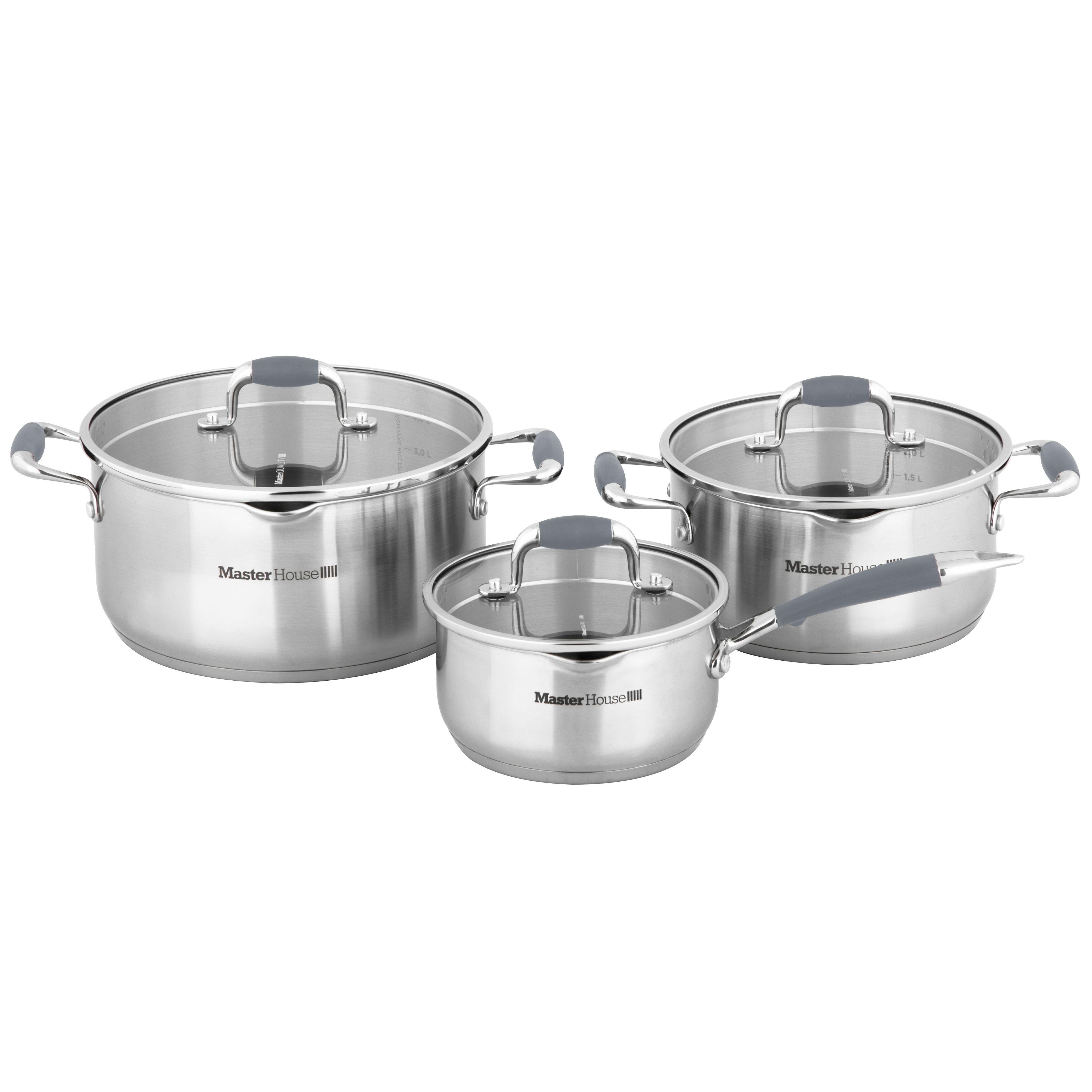 Ковш кухонный Grigio Master House 1,5 литра нержавеющая сталь для ...