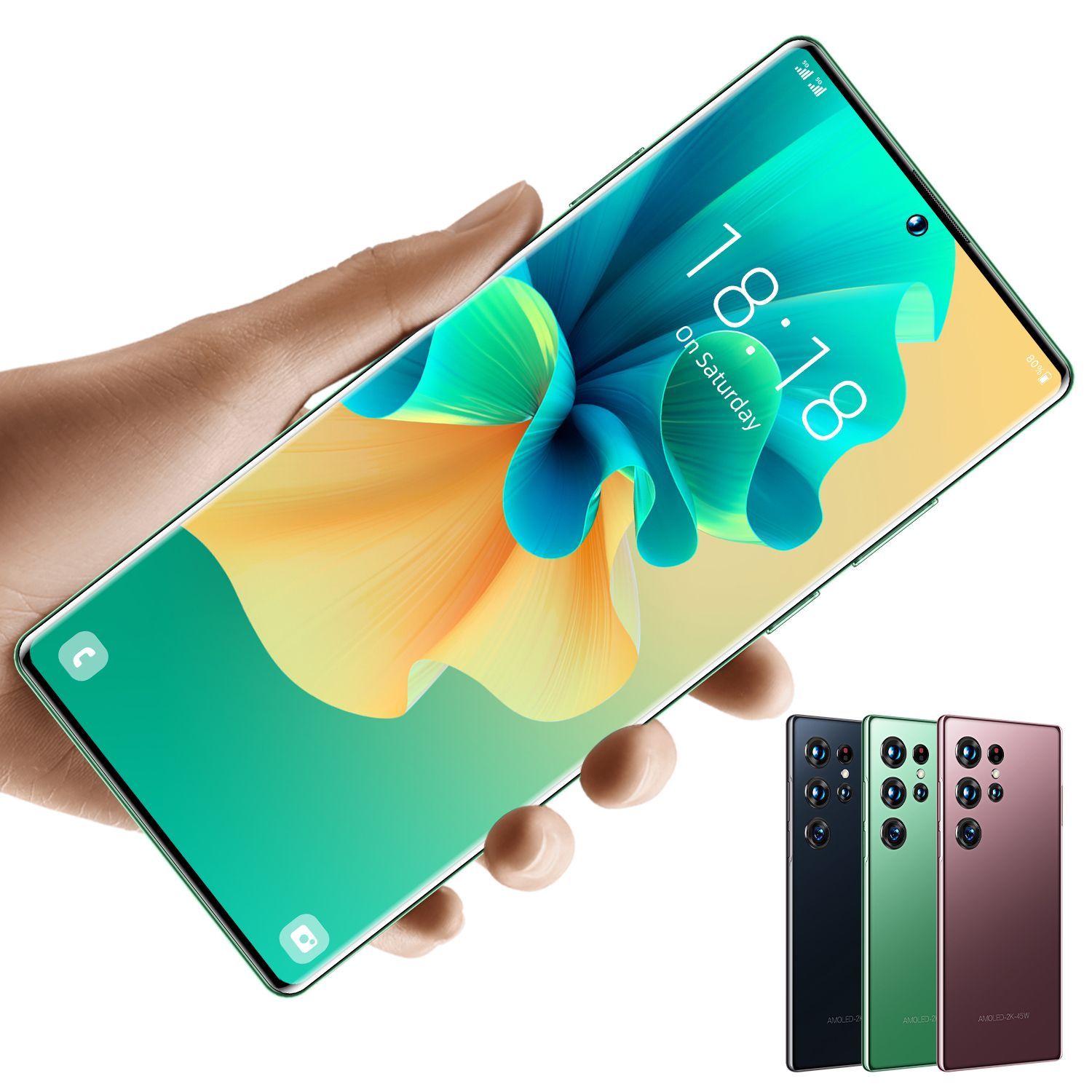 Смартфон Мобильный S22 Ultra HD с 7,3-дюймовым большим экраном S8 Gen 1 ...