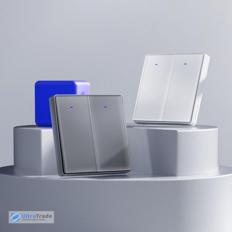 Умный беспроводной выключатель двухклавишный Xiaomi Linptech Glass ...
