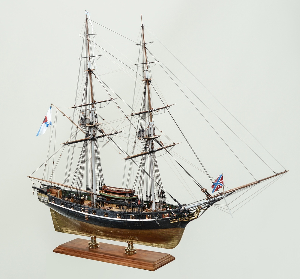 18-пушечный Бриг Меркурий, Россия 1819 год, 450х480 мм, М.1:72, сборная  модель парусного корабля из дерева - купить с доставкой по выгодным ценам в  интернет-магазине OZON (209992551)