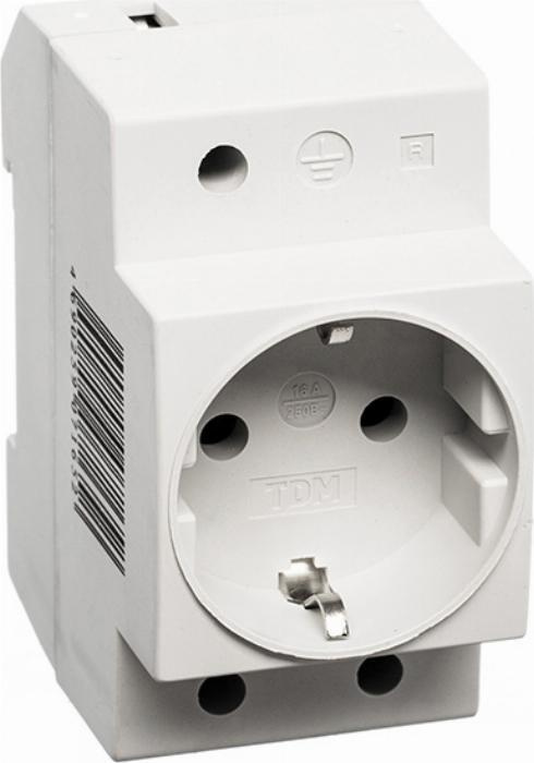 Розетка на DIN-рейку TDM Electric РАр10-3-ОП Shuko 16А с заземляющим ...