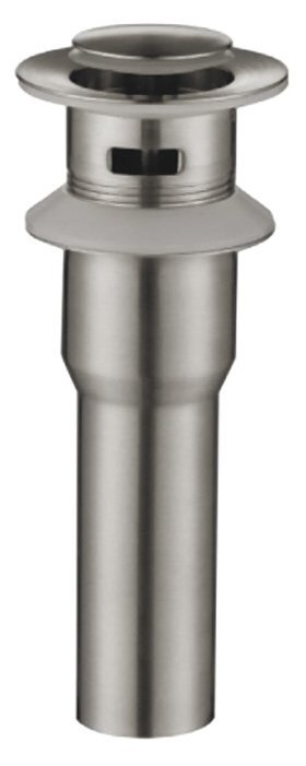 Донный клапан для накладных раковин с системой Клик-клак с переливом, нержавеющая сталь, сатин BelBagno #1