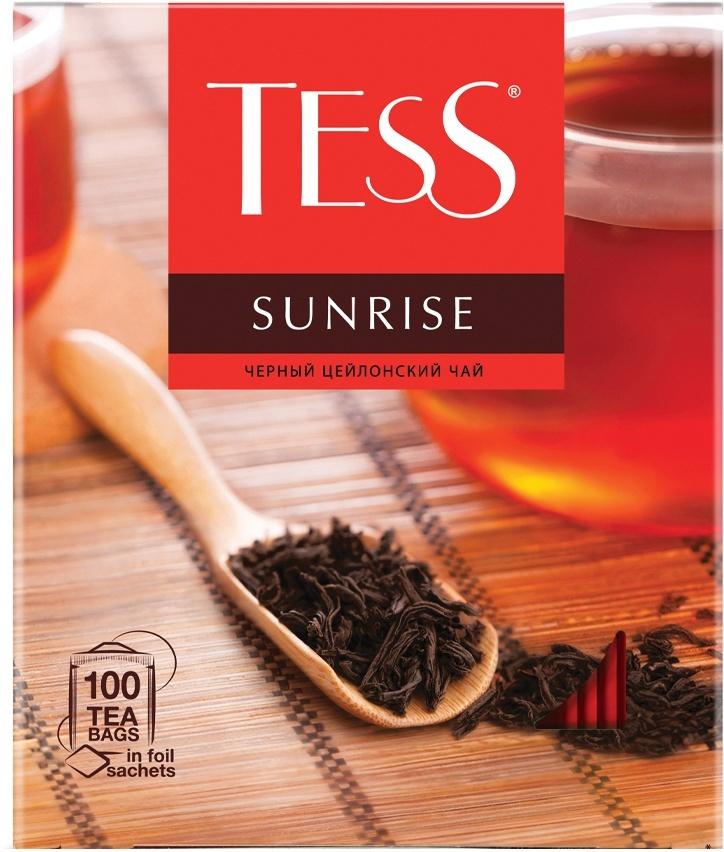 Чай в пакетиках черный Tess Sunrise, 100 шт #1