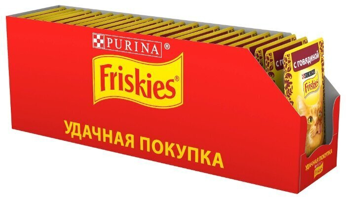 Корм для кошек FRISKIES с говядиной, 85 г - 24шт #1