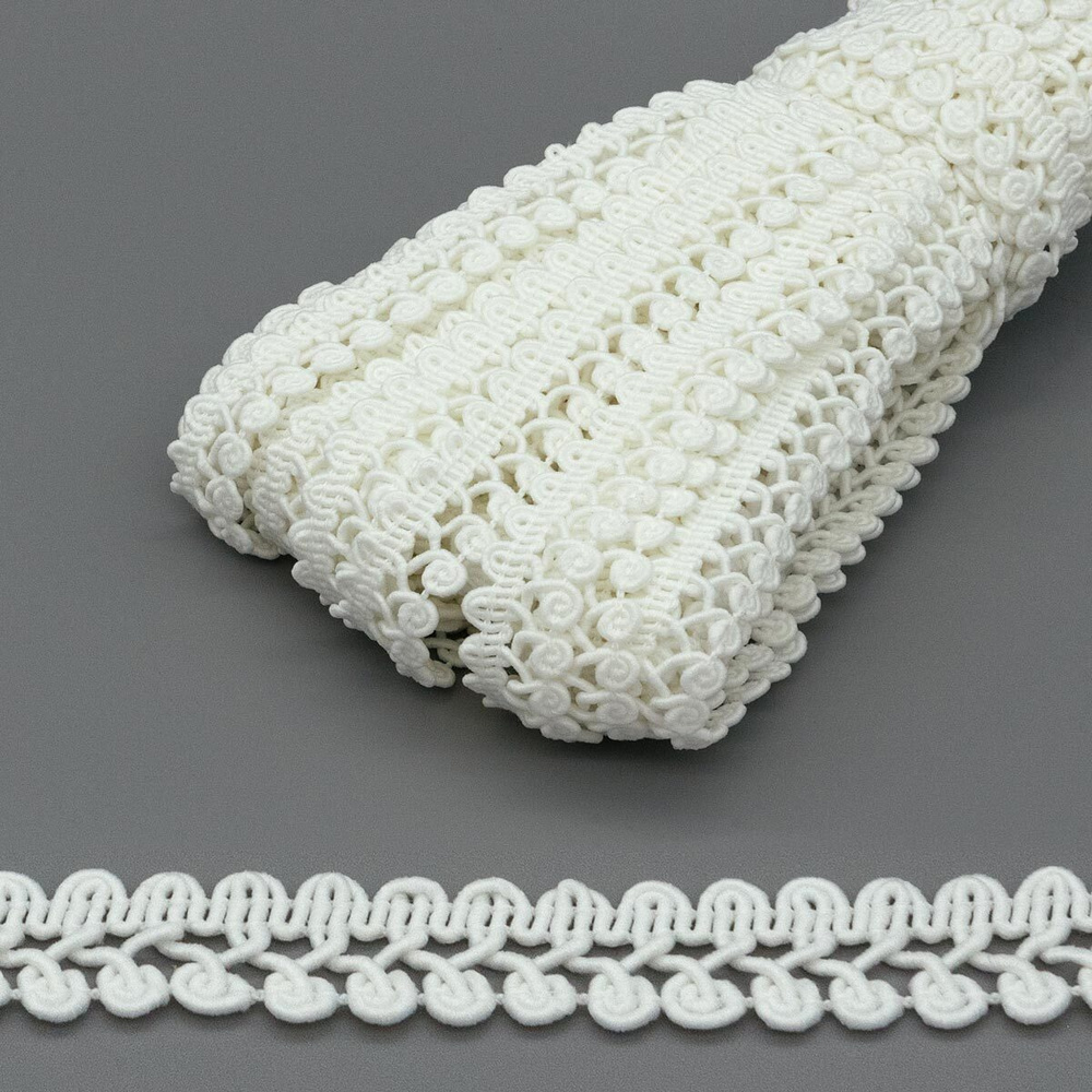 Тесьма вязаная отделочная белая 15 мм*10 м, Нудольская фабрика - купить ...