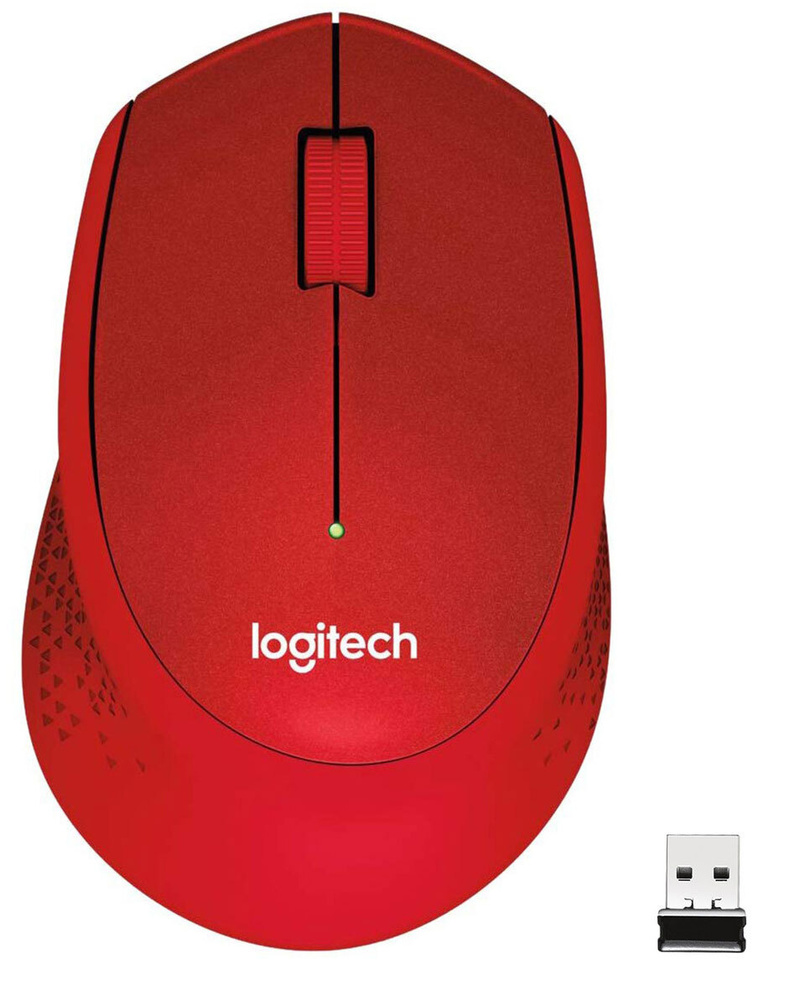 Logitech Мышь беспроводная M330 Silent plus, красный #1