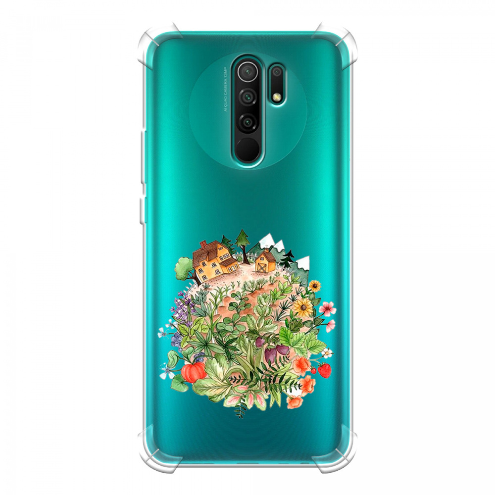 Противоударный силиконовый чехол на Xiaomi Redmi 9 / Сяоми Редми 9 с  рисунком Зеленая поляна - купить с доставкой по выгодным ценам в  интернет-магазине OZON (258511330)