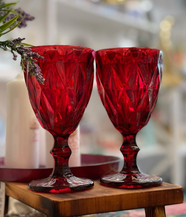 Набор бокалов 2 шт Glass Ware из цветного стекла, 300мл #1