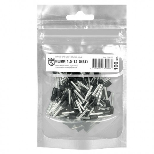 Наконечник штыревой втулочный изолированный НШВИ 1.512 (КВТ) 100 шт ...