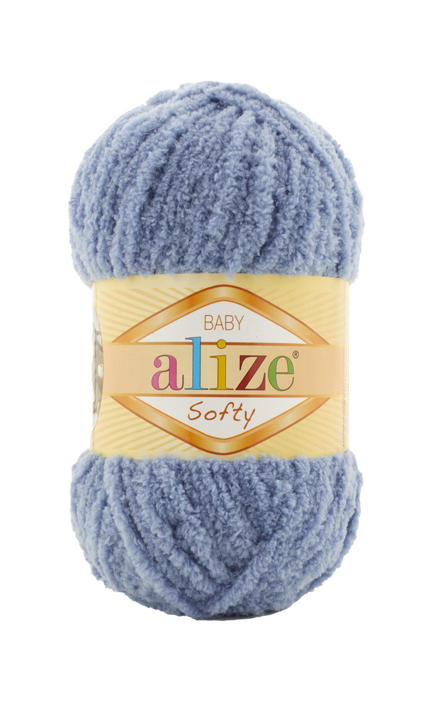 Пряжа Alize softy - 4 шт, джинс (374), 115м/50г, 100% микрополиэстер/Ализе Софти/  #1