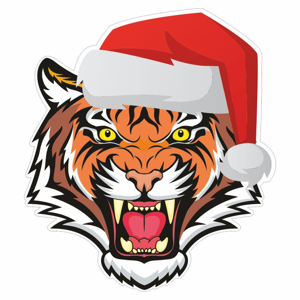 Тигр в новогодней шапке -MadamSoapy