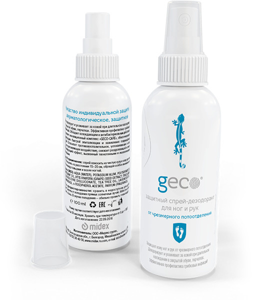 Спрей дезодорант для ног и рук от потоотделения Geco #1