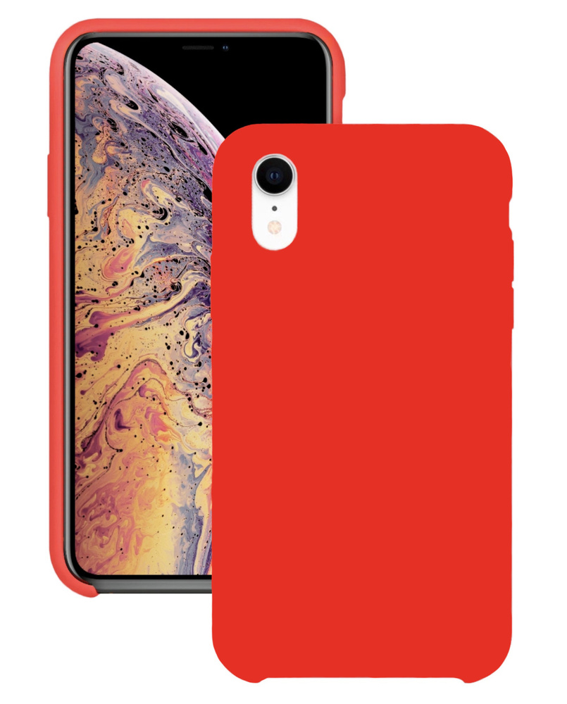 Силиконовый чехол для iPhone XR / Silicone Case DF на Айфон XR с  бархатистым покрытием внутри, Красный - купить с доставкой по выгодным  ценам в интернет-магазине OZON (282960510)