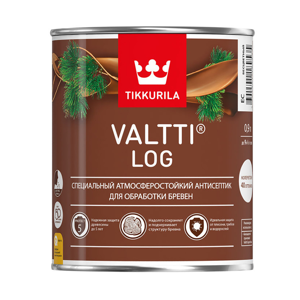 Tikkurila Valtti Log / Тикурила Валтти Лог Тик 0,9 Л Антисептик Для Дерева "Тиккурила"  #1