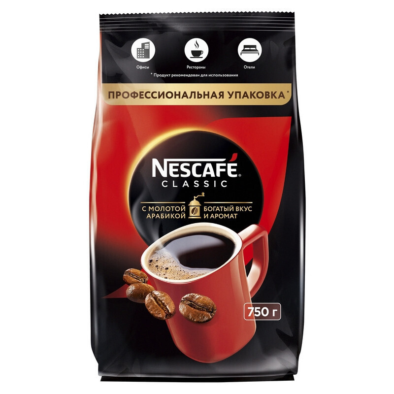 Кофе Nescafe Classic раств.порошк.пакет, 750г #1