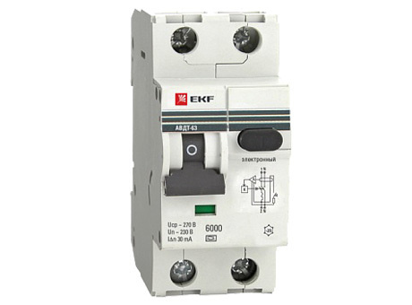 Дифференциальный автоматический выключатель АД32 1 полюс+N, 20А, Тип AC, х-ка C, 30мА. DA32-20-30-pro #1