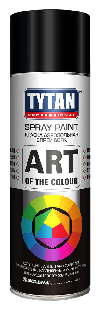 Аэрозольная краска Tytan Professional Art Of The Colour черная матовая 9004 400 мл  #1