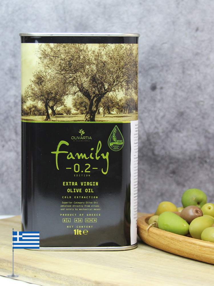 Оливковое масло Extra Virgin Olivartia Family, кислотность 0.3%, 1 л., Крит, Греция  #1
