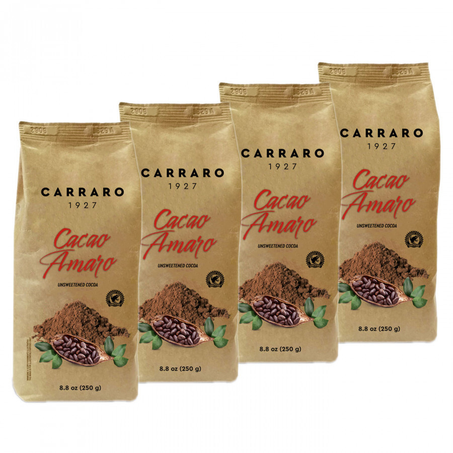 Carraro Cacao Amaro (Какао Амаро), крафт пакет, 4x250г #1