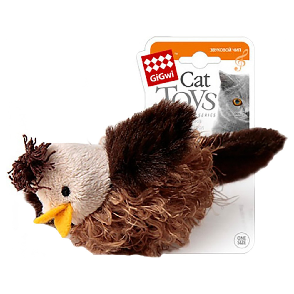 GiGwi Cat Toys / Игрушка Гигви для кошек Птичка со звуковым чипом 6 см ...
