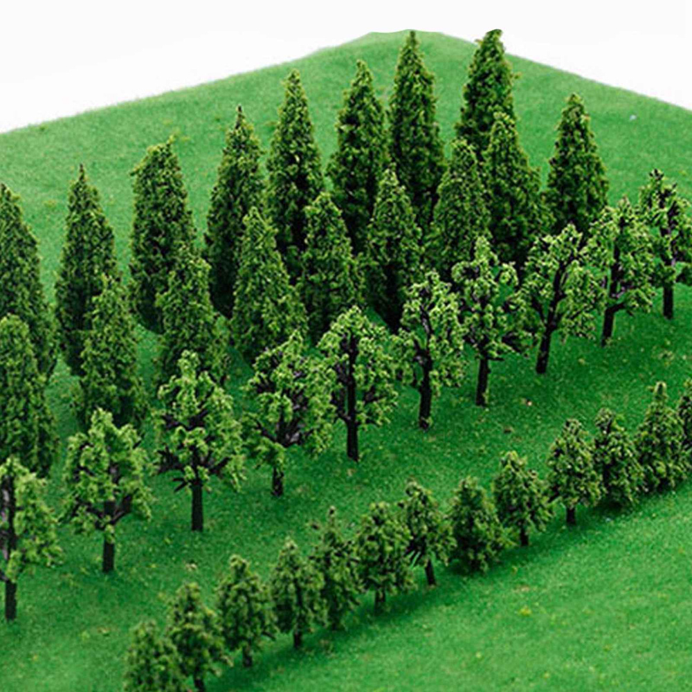 50 миниатюрных пластиковых моделей деревьев/моделей растений из ...