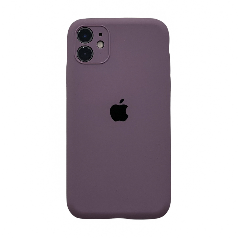 Чехол на Айфон 11 с логотипом с защитой для камеры Silicone case для IPhone  11 Лиловый - купить с доставкой по выгодным ценам в интернет-магазине OZON  (476563007)