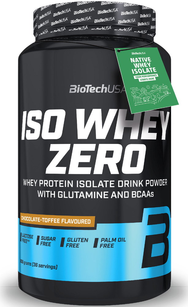 Сывороточный протеин изолят BiotechUSA Iso Whey Zero 908 г. шоколадная ириска тоффи  #1