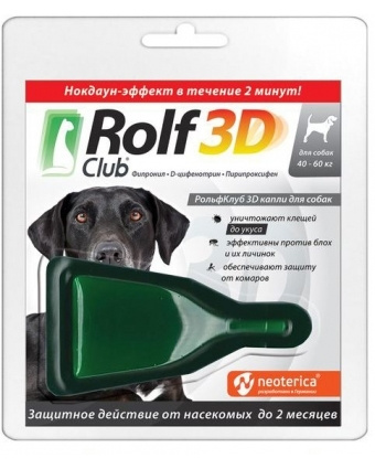 Rolf Club 3D капли от блох и клещей для собак 40-60кг R424 #1