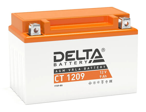 Аккумулятор МОТО 12В 9Ah DELTA-AGM (гелевый) - купить с доставкой по ...