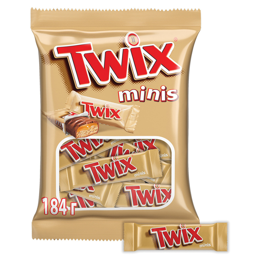 Батончики мини TWIX "Minis" печенье с карамелью в молочном шоколаде, 190 г, 1шт. в комплекте  #1