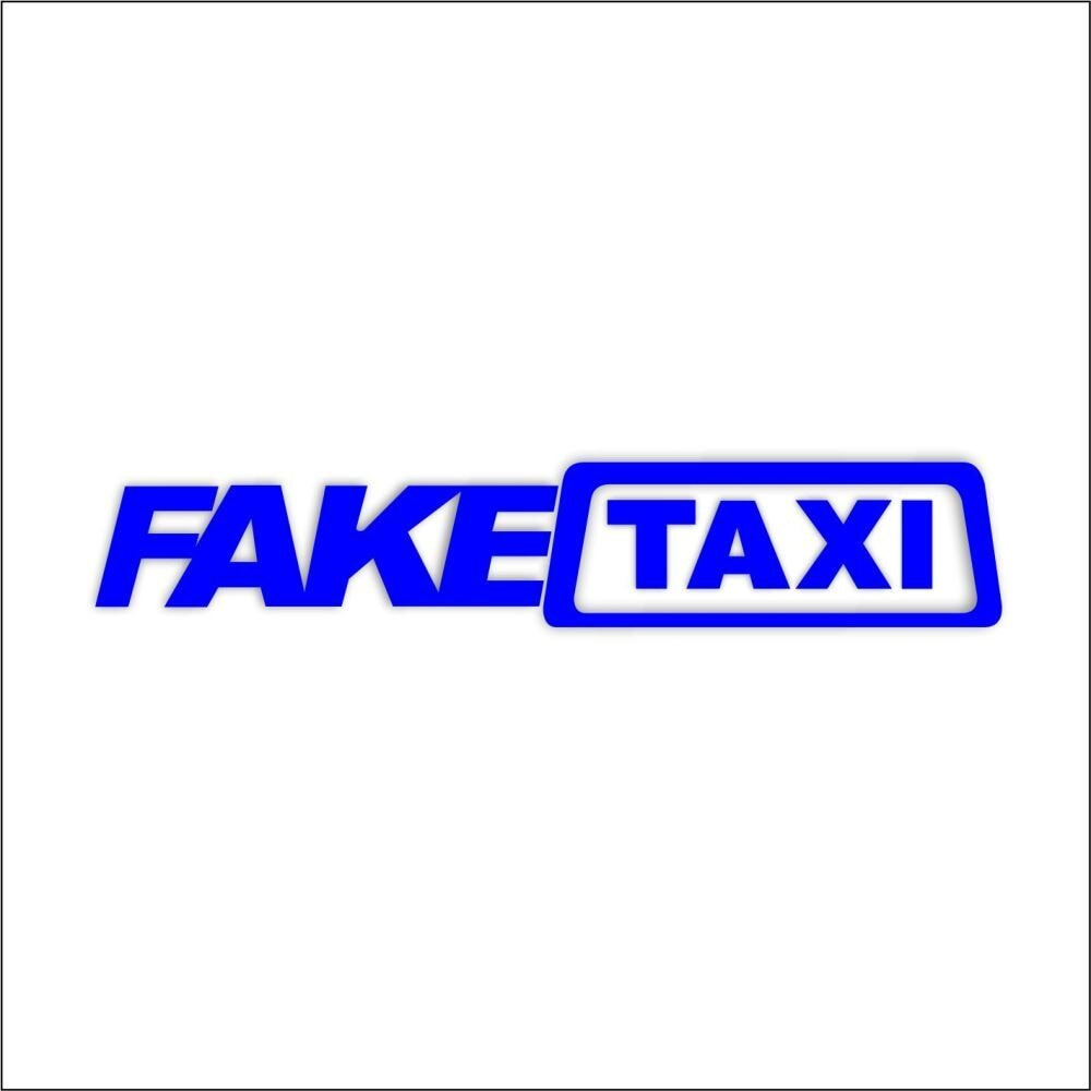 Наклейка на авто Фейк Такси Fake Taxi из виниловой пленки, цвет Синий,  размер 80х15